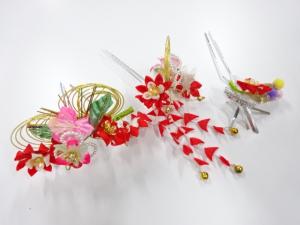 アンティーク　つまみ細工　びらびら髪飾りセット
